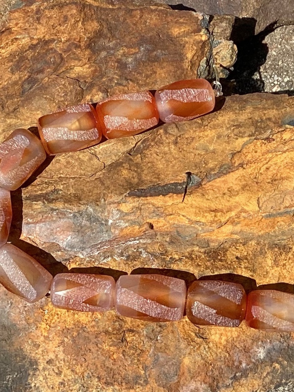 7.5'' Strand Carnelian Barrel Beads, NWT, Drilled, 18x10mm